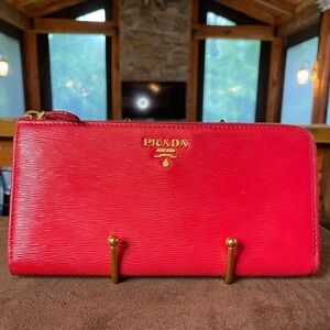 Prada zip around wallet